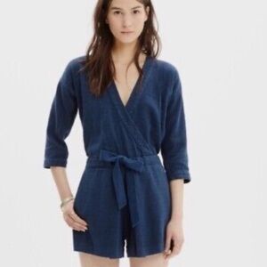 Madewell Textured Blue Romper - New with Tags